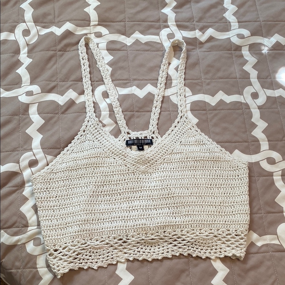 Honey pot crochet crop top, med